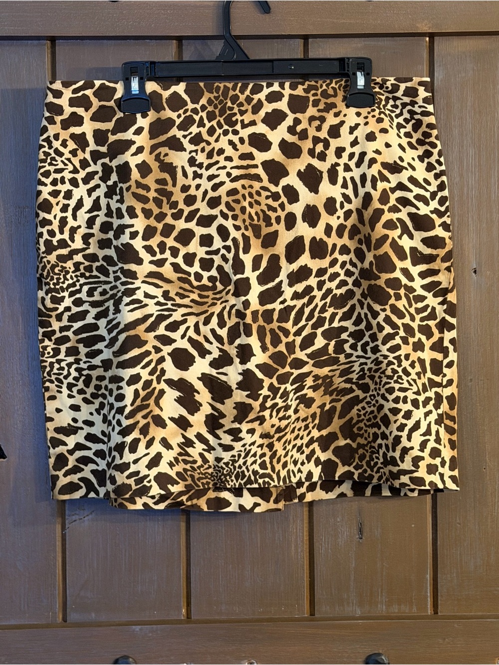 Jones New York‎ Signature Leopard Print Cotton-Stretch Pencil Skirt 16